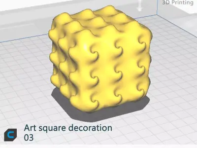Art square decoration Free 3D print model