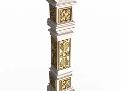 Stair Baluster 08 Low-poly 3D model