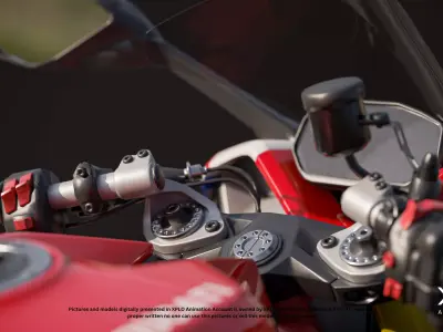 Sports Bike  Motorcycle DUCATTI Fully Rigged Game Ready Model Low-poly 3D model