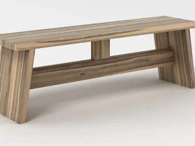 E15 Fawley Bench Low-poly 3D model