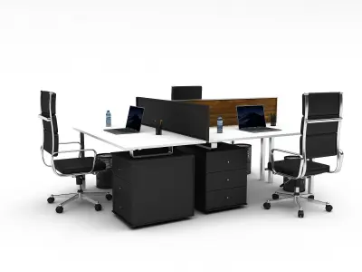 3D office work and meeting table 03 Low-poly 3D model