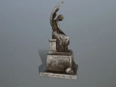 statue 3 of angel Low-poly 3D model