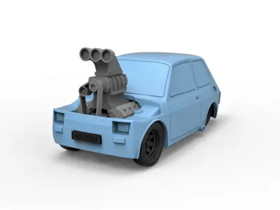 Crazy Fiat 126p Scale 1 to 24 3D print model