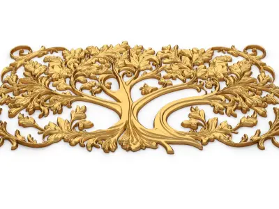 mural tree decor set ornament 01 3D model