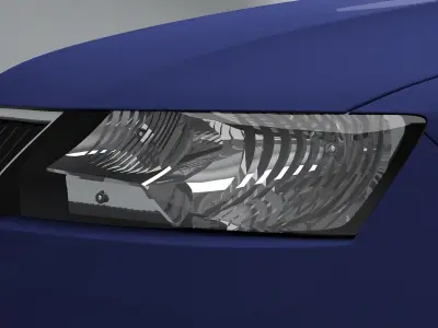 Skoda Rapid Matte Blue 3D model