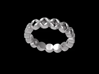 Eternity Flower Ring With Diamond Free 3D print model