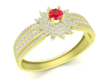 Luxury Multi Row Cluster Diamond Ring Design 3784 3D print model