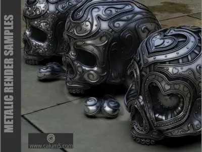 3 Detailed Skulls Set 3D print model