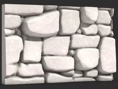 Ruined Stone Wall Detail Mesh 3D print model