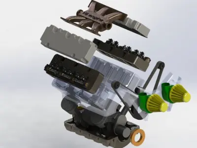 V6 engine 3D model buy