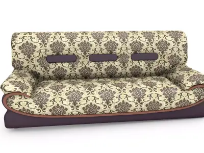 3 sit Pattern sofa - flower 3D model
