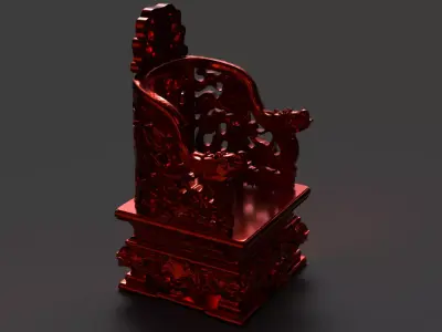 Chinese ancient chair Low-poly 3D model