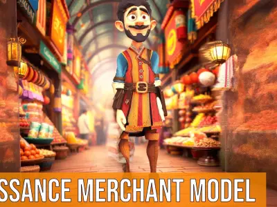 Renaissance Merchant model pack Low-poly 3D model
