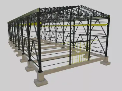 Steel Structure - Warehouse - Type-2 3D model