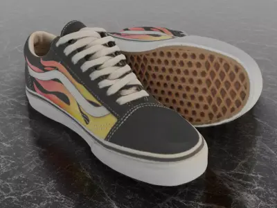 VANS 3D SHOES - FLAME  Low-poly 3D model