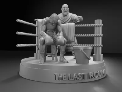 The Last Round  Multi-Part 3D Printable Boxing Diorama 3D print model