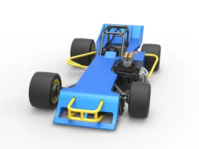 Supermodified front engine race car Scale 1 to 25 3D print model