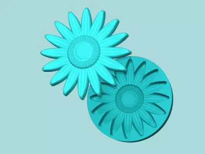 Sunflower 03 - Silicone Mold Maker - Template 3D print model
