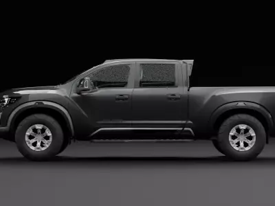 Nissan 4x4 Car Metallic Black Low-poly 3D model