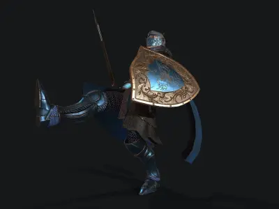 KnightShield Low-poly 3D model