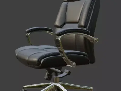 Modern Black Leather Executive Office Chair High Detail 3D Model 3D model
