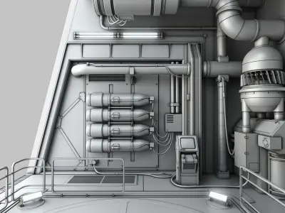 Sci-Fi hangar module 3D model