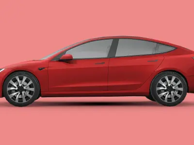 Tesla Model 3 2024 Low-poly 3D model