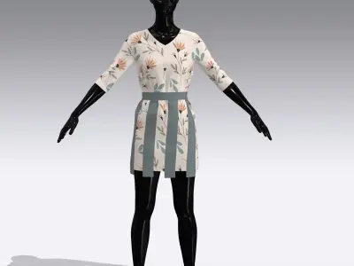 Female Cloth Dress Low-poly 3D model