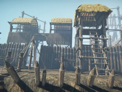 Wooden constructor Low-poly 3D model