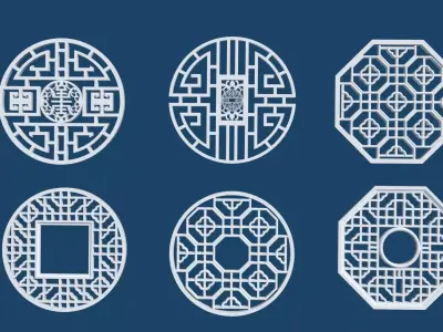 China Decorative Wall 2 3D model