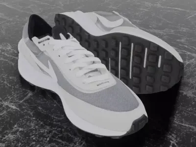 Nike 3D Shoes - White-Alpha Low-poly 3D model