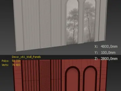 Decorative V61 Wall Panels 3D model