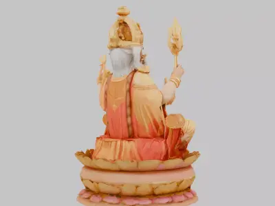 Lord Brahma Hindu God Statue Low-poly 3D model