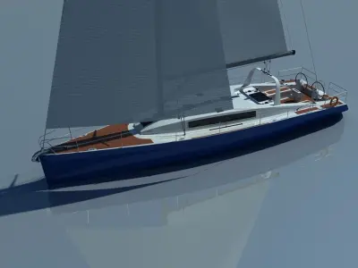 SAILING RACE YACHT 3D model