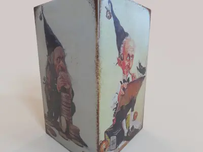 Decorated box Low-poly 3D model