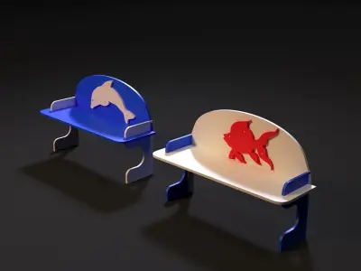 Benches in the playground 3D model