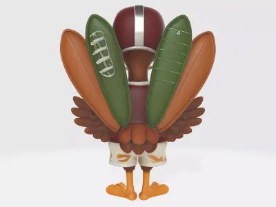 Football Turkey Figurine Thanksgiving Sports Fan Decor 3D print model