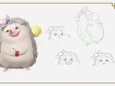 Cartoon Hedgehog 3D model