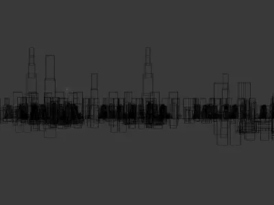 City scene at night cityscape 3D model