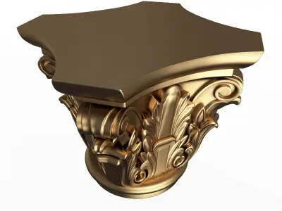Carved Capital 0202 Low-poly 3D model