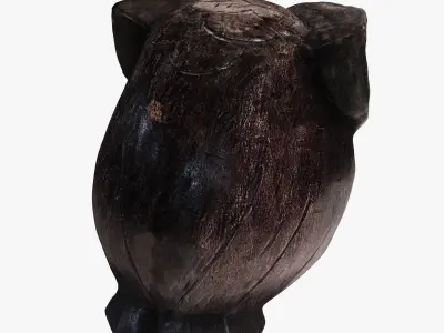 Figurine Owl wood 3D model