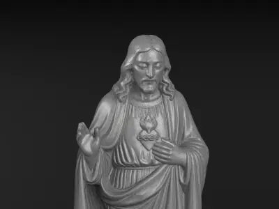 Jesus Red Tunic Sculpture Low-poly 3D model
