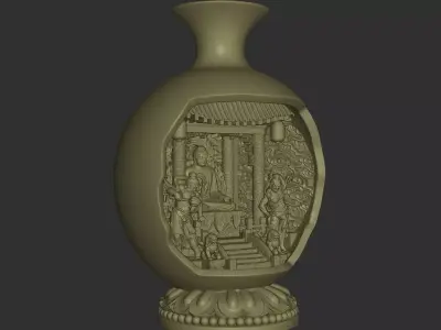 Ancient Buddha Altar Miniature Scene 3D print model