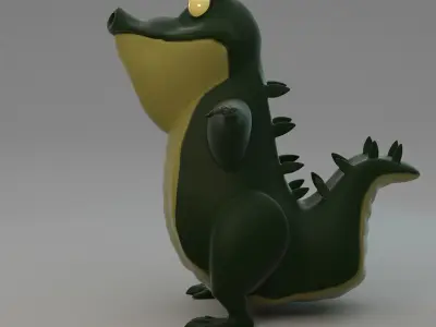 Stylized Crocodile Character 3D model