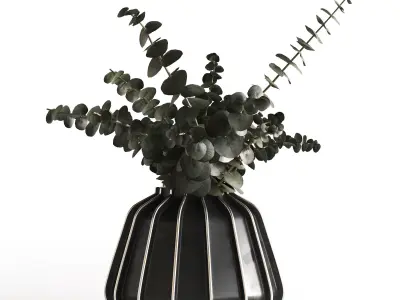 Photorealistic model of bouquets of eucalypt in vase 3D model