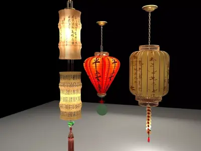 Chinese  red lantern  3D model