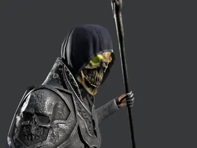 Necromancer knight Low-poly 3D model