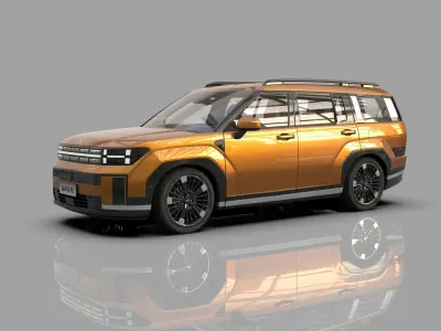 Hyundai Santa Fe 2024 HQ interior  3D model