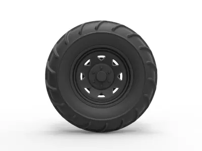 Front wheel from Mud dragster 3D print model