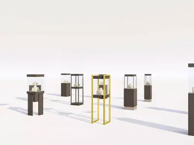 Modern Jewelry Display Stands Collection Low-poly 3D model
